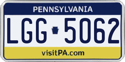 PA license plate LGG5062