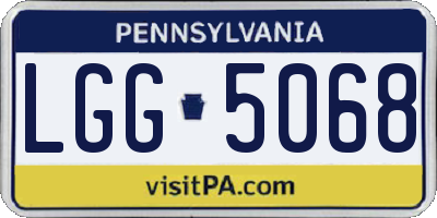 PA license plate LGG5068
