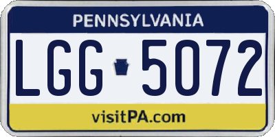 PA license plate LGG5072