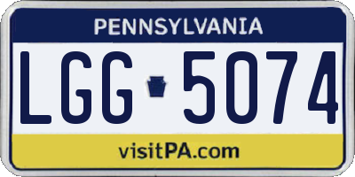 PA license plate LGG5074
