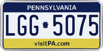 PA license plate LGG5075