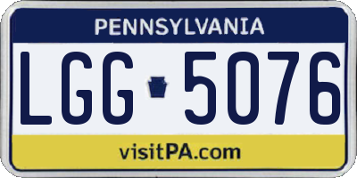 PA license plate LGG5076