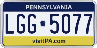 PA license plate LGG5077
