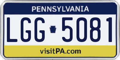PA license plate LGG5081