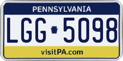 PA license plate LGG5098