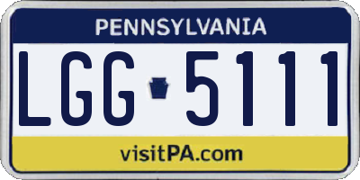 PA license plate LGG5111