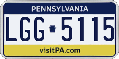PA license plate LGG5115