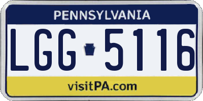 PA license plate LGG5116