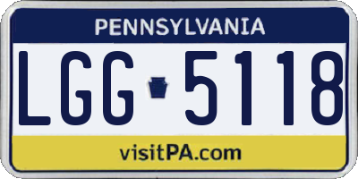 PA license plate LGG5118