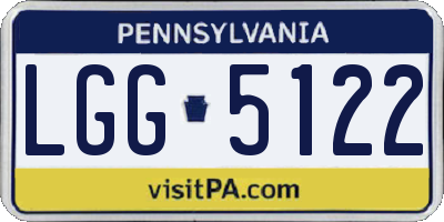 PA license plate LGG5122