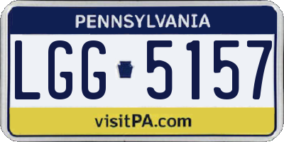 PA license plate LGG5157