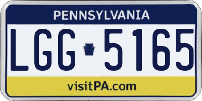 PA license plate LGG5165