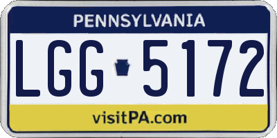 PA license plate LGG5172