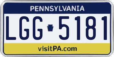 PA license plate LGG5181