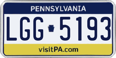 PA license plate LGG5193