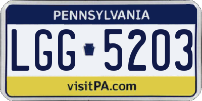 PA license plate LGG5203
