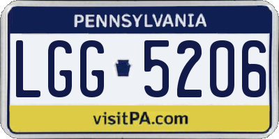 PA license plate LGG5206