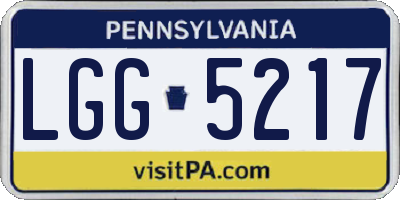 PA license plate LGG5217
