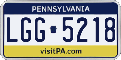 PA license plate LGG5218