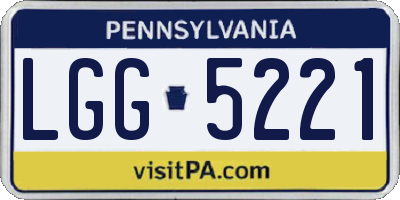 PA license plate LGG5221