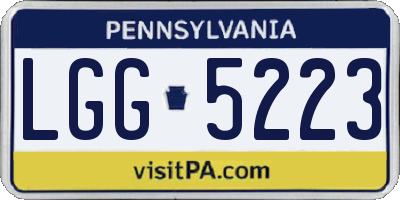 PA license plate LGG5223