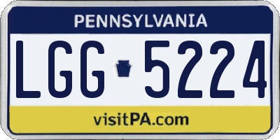 PA license plate LGG5224