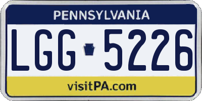 PA license plate LGG5226