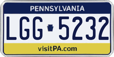 PA license plate LGG5232