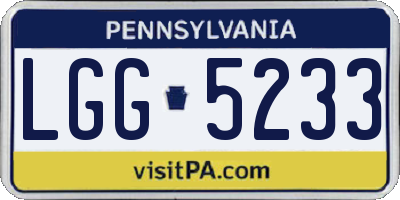 PA license plate LGG5233