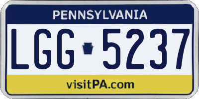 PA license plate LGG5237