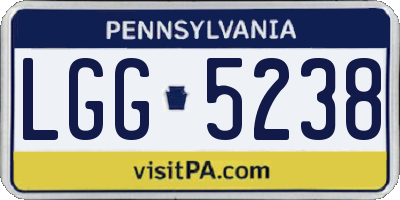 PA license plate LGG5238