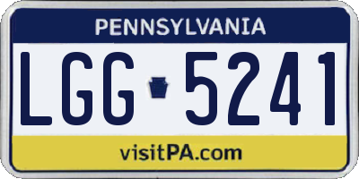 PA license plate LGG5241