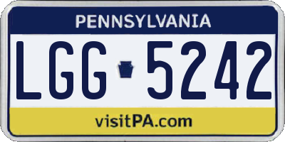 PA license plate LGG5242