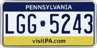 PA license plate LGG5243