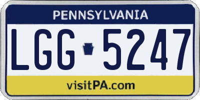 PA license plate LGG5247