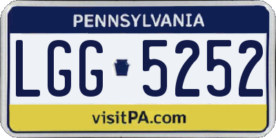 PA license plate LGG5252