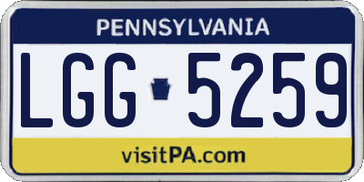 PA license plate LGG5259