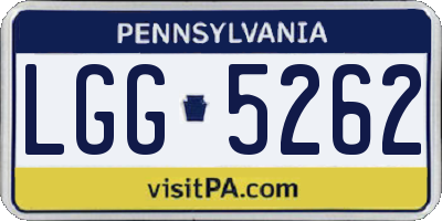 PA license plate LGG5262