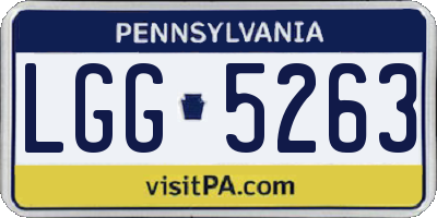 PA license plate LGG5263