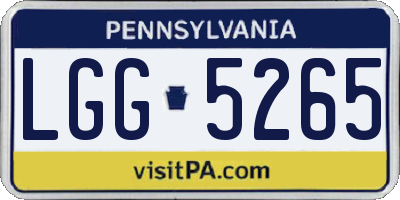 PA license plate LGG5265