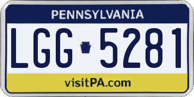 PA license plate LGG5281