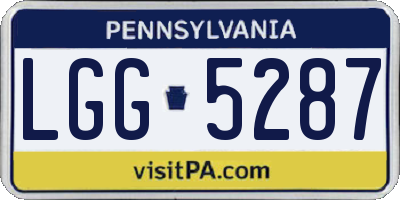 PA license plate LGG5287