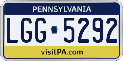 PA license plate LGG5292