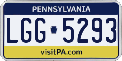 PA license plate LGG5293