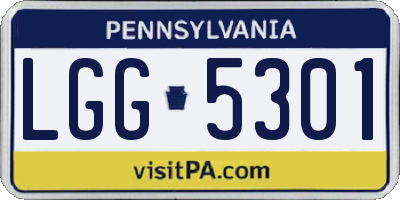 PA license plate LGG5301