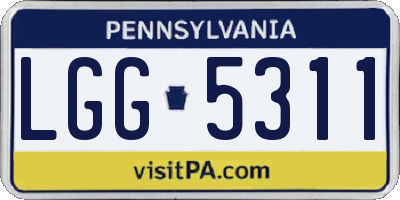 PA license plate LGG5311