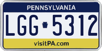 PA license plate LGG5312