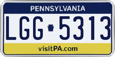 PA license plate LGG5313