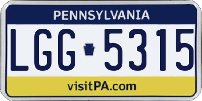 PA license plate LGG5315
