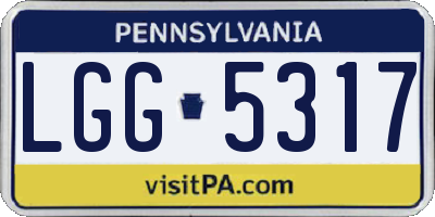 PA license plate LGG5317